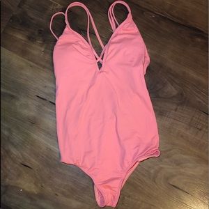 Coral one piece swimsuit